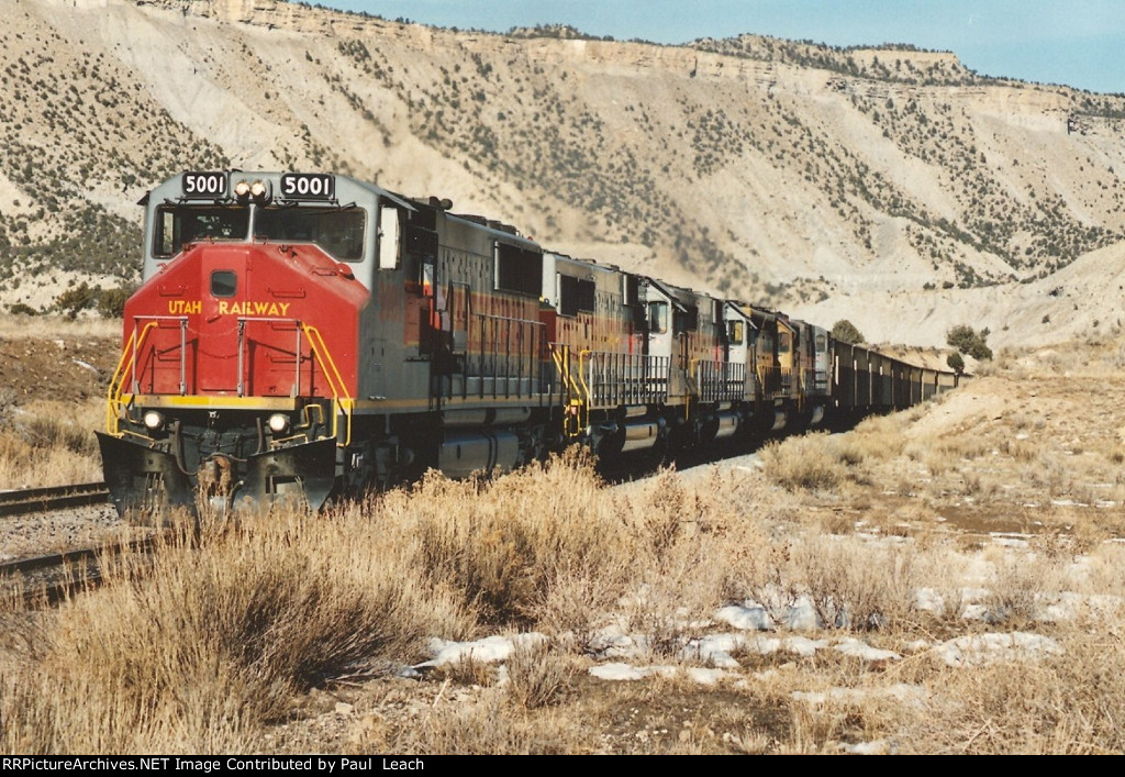 Coal empties roll south back to the mine